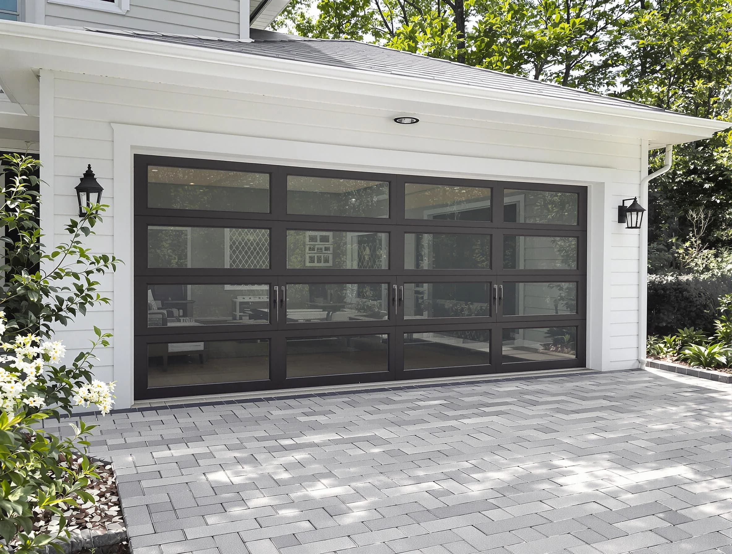 The Village Garage Door Repair design specialist presenting custom garage door options to The Village homeowner