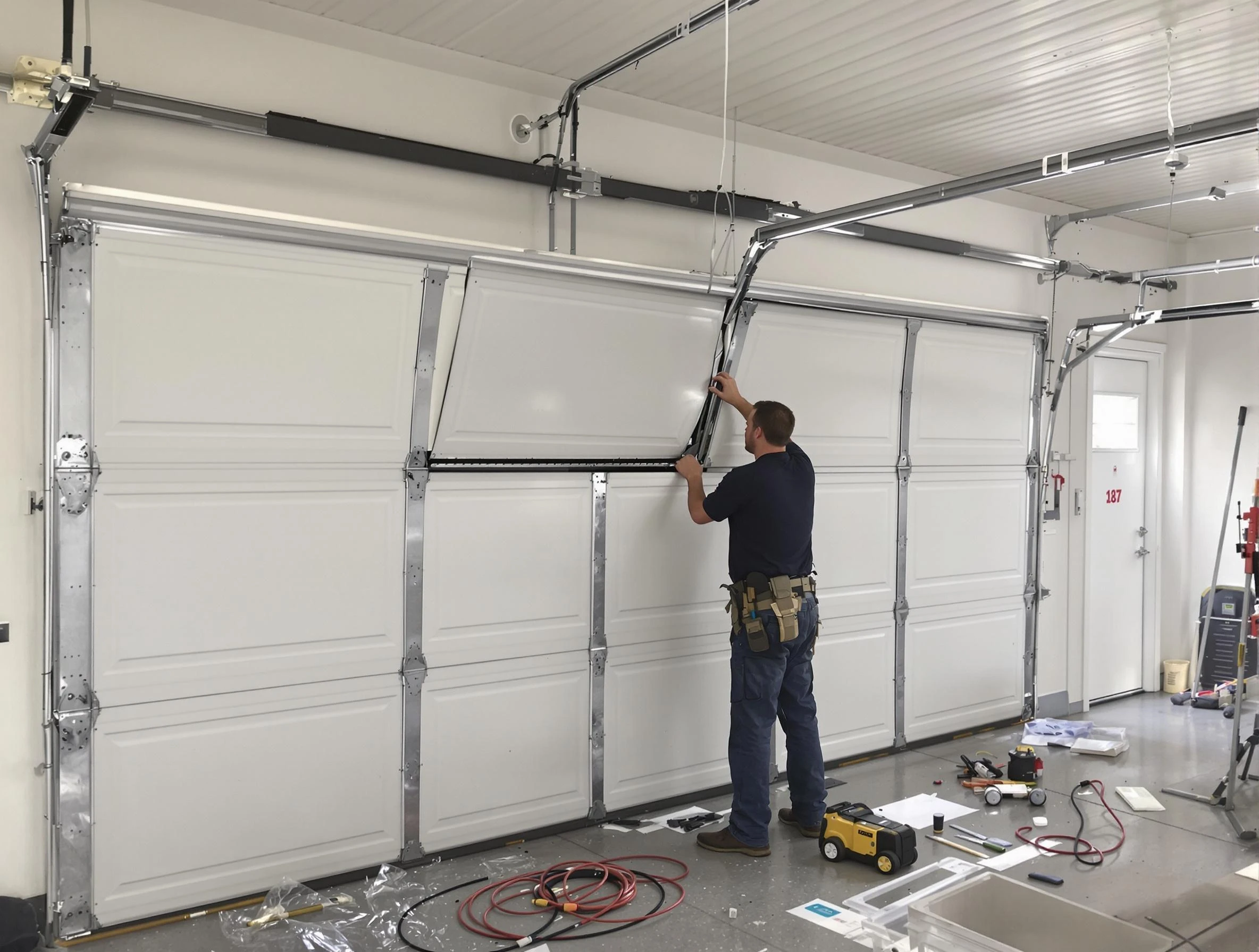 Garage Door Section Replacement in The Village