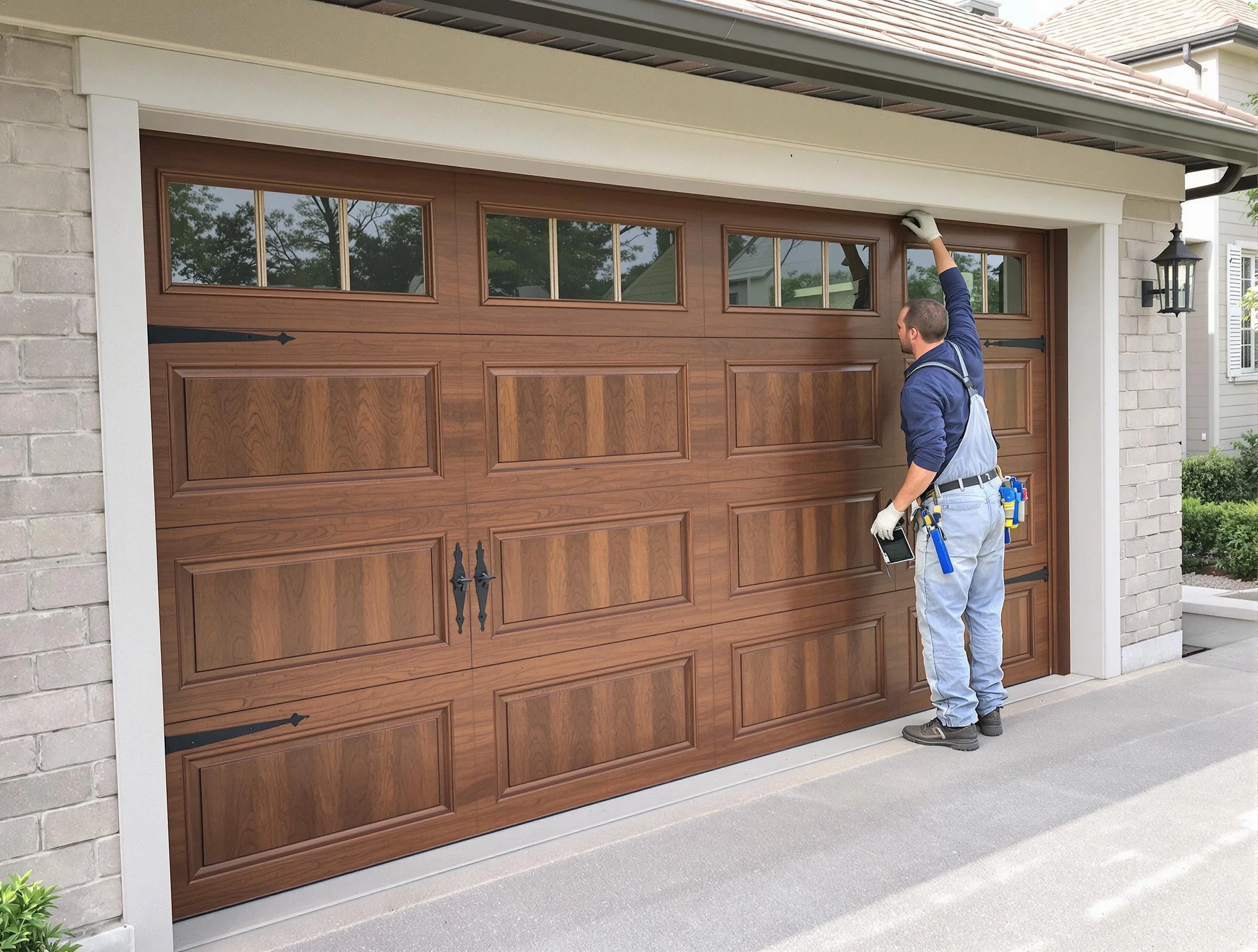 Custom garage door showcase by The Village Garage Door Repair in The Village