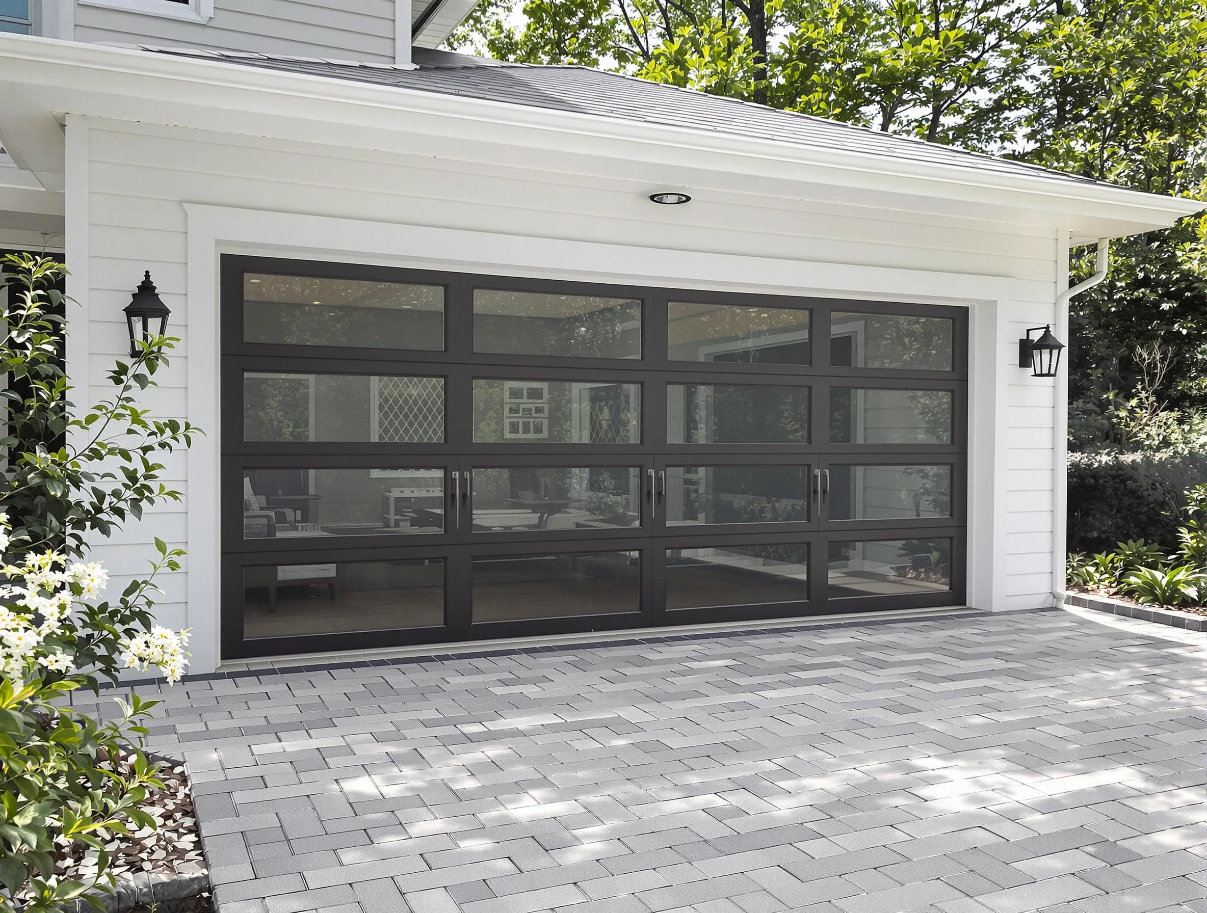 The Village Garage Door Repair design specialist presenting custom garage door options to The Village homeowner